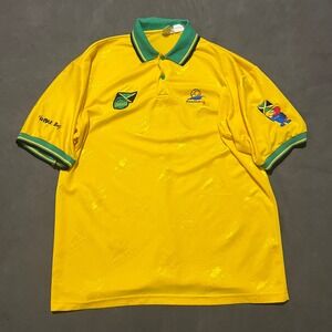 Vintage 1998 Jamaica Reggae Boyz Soccer Polo Jersey France World Cup XL